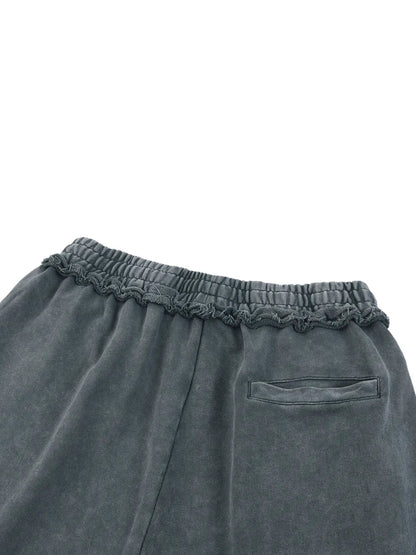 Mineral Wash Raw Edge Shorts
