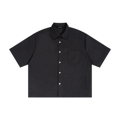 Boxy Heavyweight Short Sleeve Collard Button Up