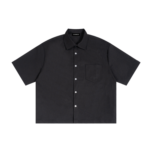 Boxy Heavyweight Short Sleeve Collard Button Up