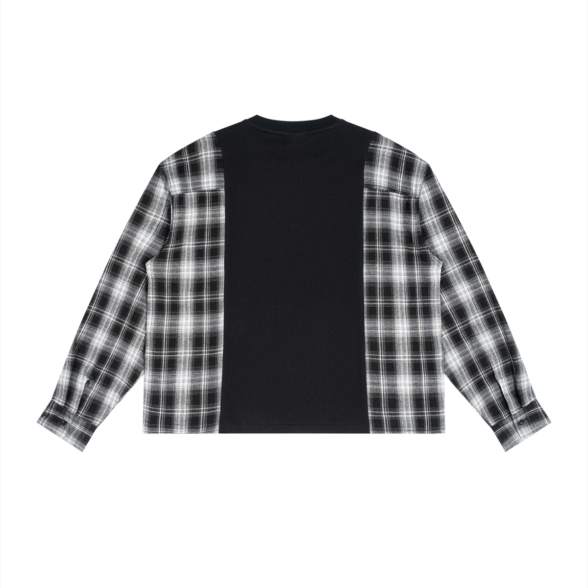 Plaid Panel Long Sleeve T-Shirt