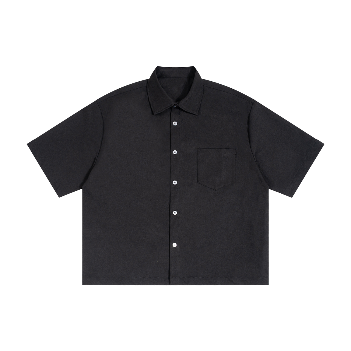 Boxy Heavyweight Short Sleeve Collard Button Up