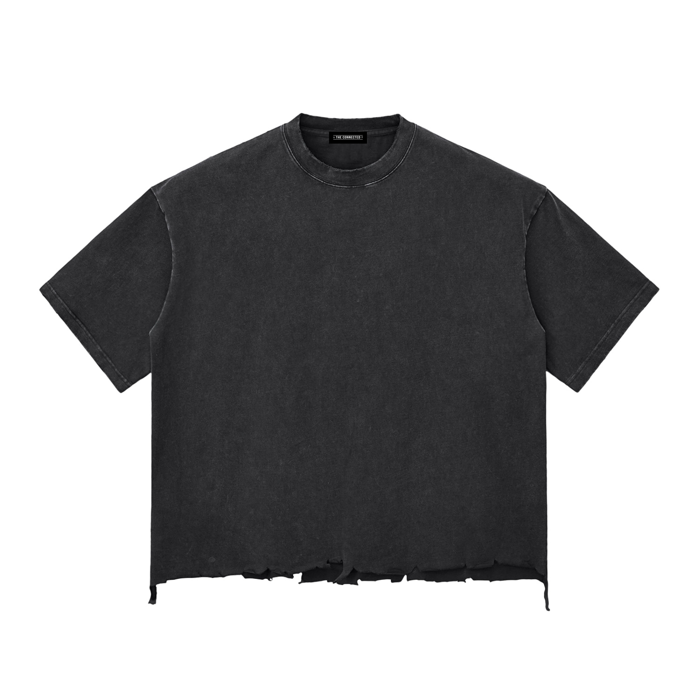 Snow Washed Raw-Hem Boxy T-shirt
