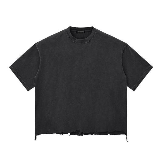 Snow Washed Raw-Hem Boxy T-shirt