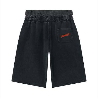 Vintage Washed Double Waist Diststressed Shorts