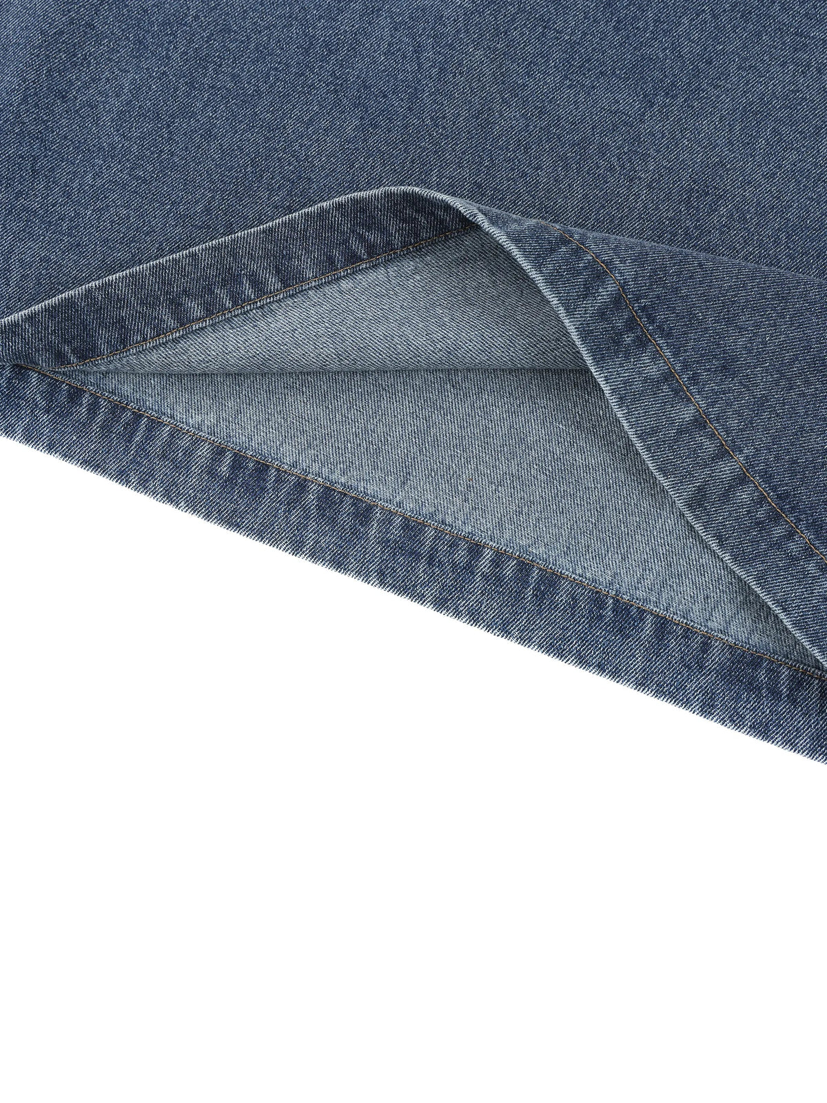 Vintage Wash Boxy Quarter-Zip Denim Shirt