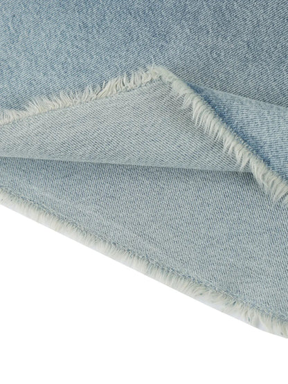 Vintage Wash Boxy Raw Hem Denim T-Shirt