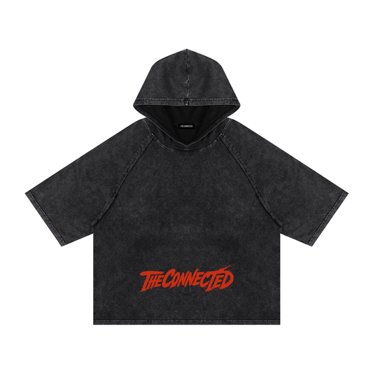 Snow Washed Hooded Boxy T-Shirt