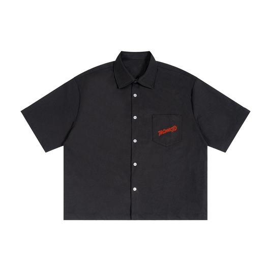 Boxy Heavyweight Short Sleeve Collard Button Up