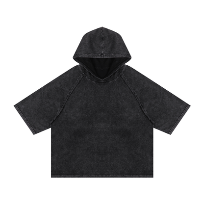 Snow Washed Hooded Boxy T-Shirt