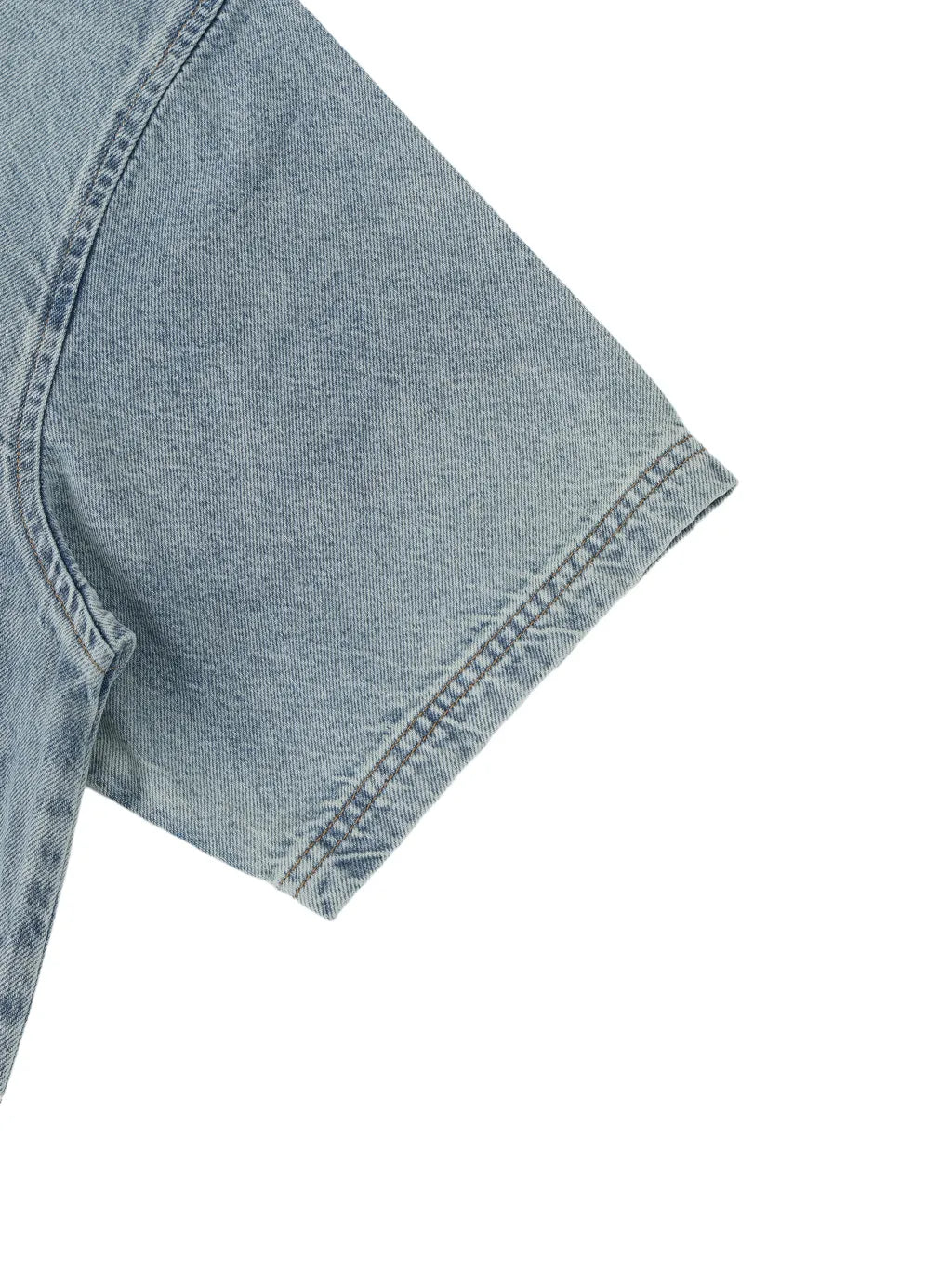 Vintage Wash Boxy Raw Hem Denim T-Shirt