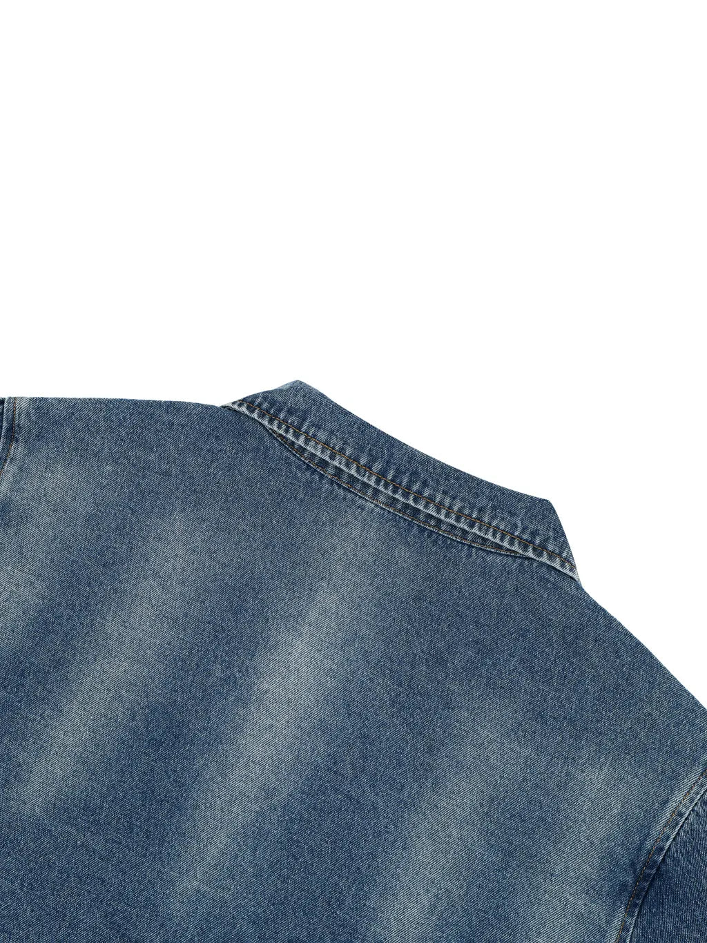 Vintage Washed Denim Collar Short Sleeve Shirt