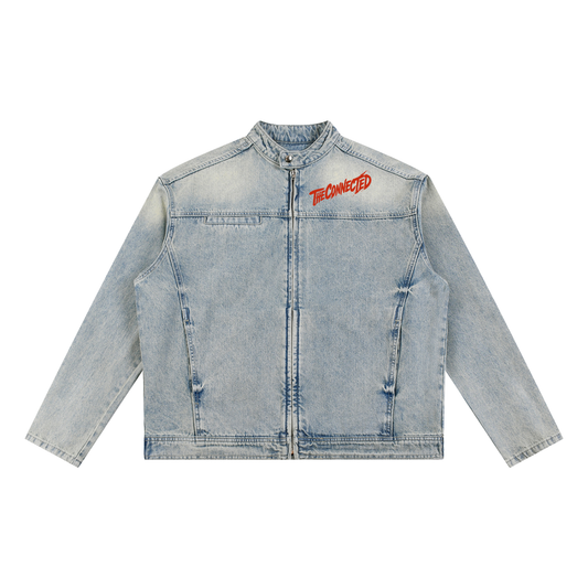 Vintage Wash Zip Denim Jacket