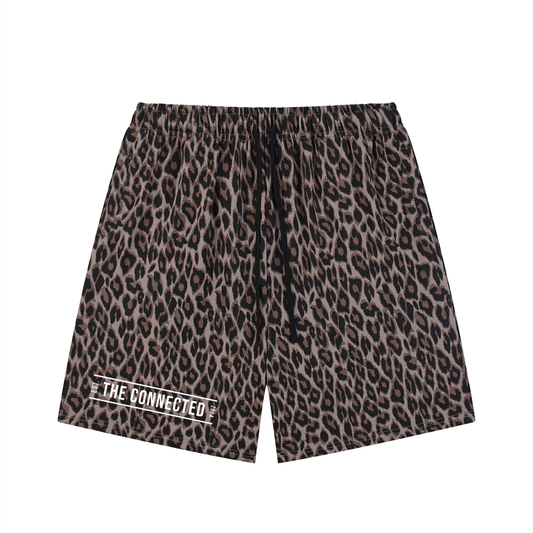 Heavyweight Leopard Drawstring Shorts