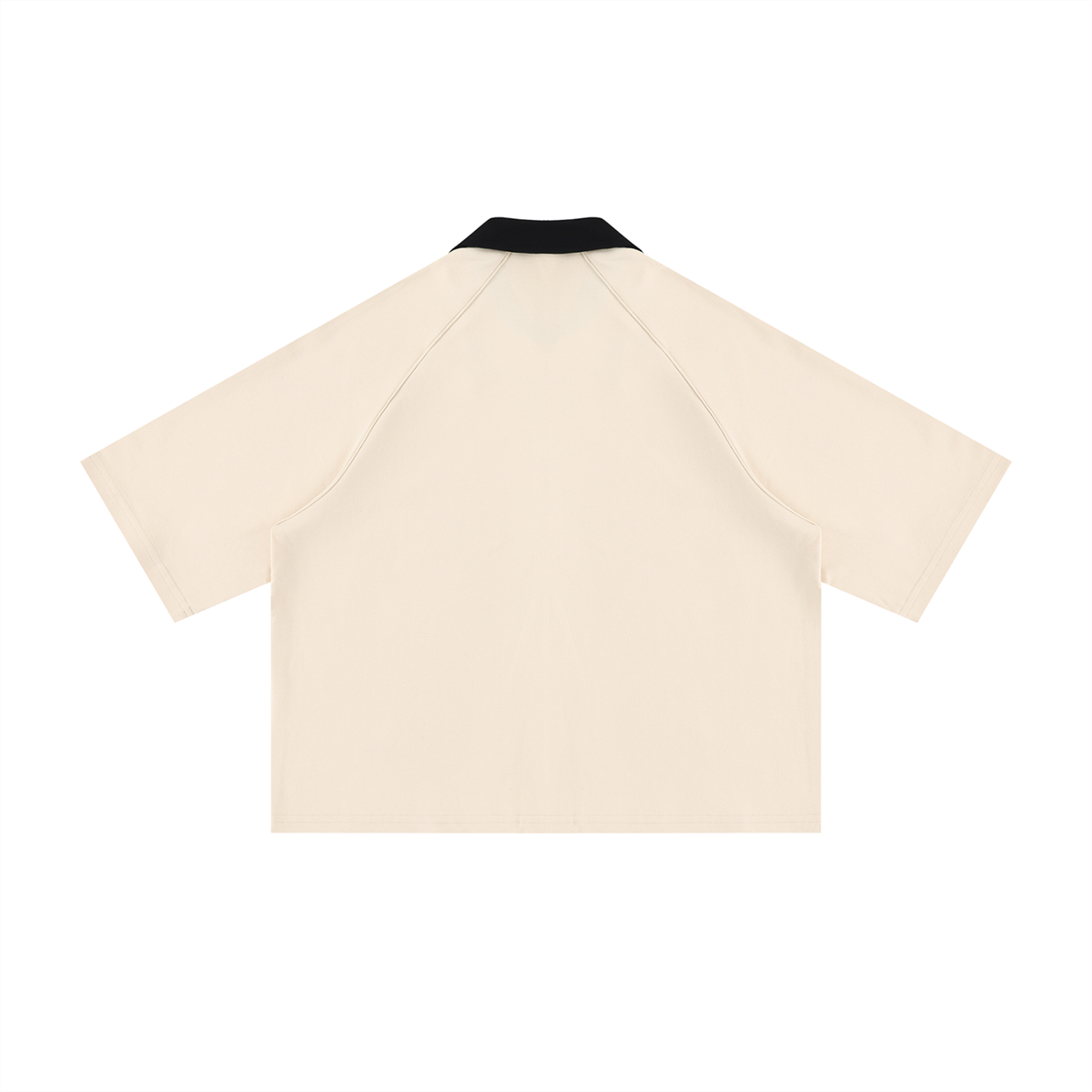 Collard Short Sleeve Boxy Button Up Shirt