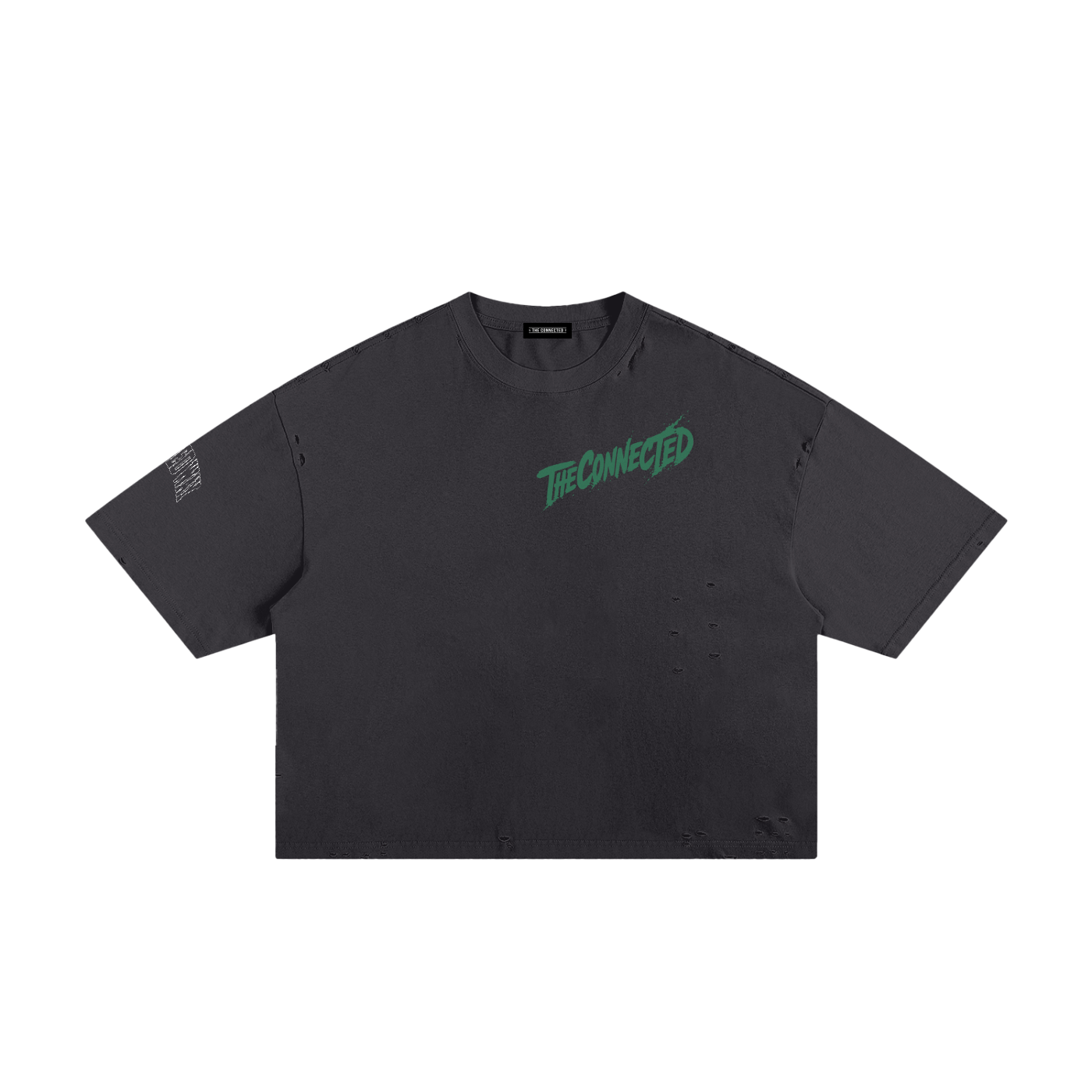Distressed  Cropped Boxy Tee