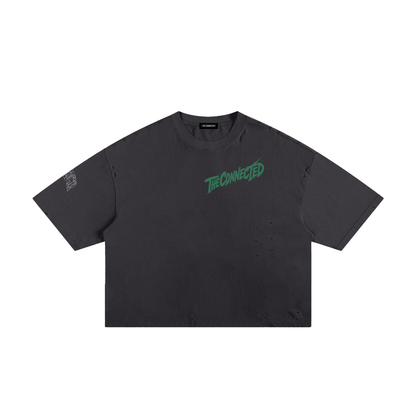 Distressed  Cropped Boxy Tee