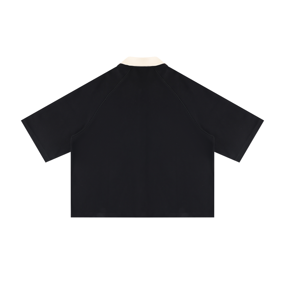 Collard Boxy Short Sleeve Button Up Shirt