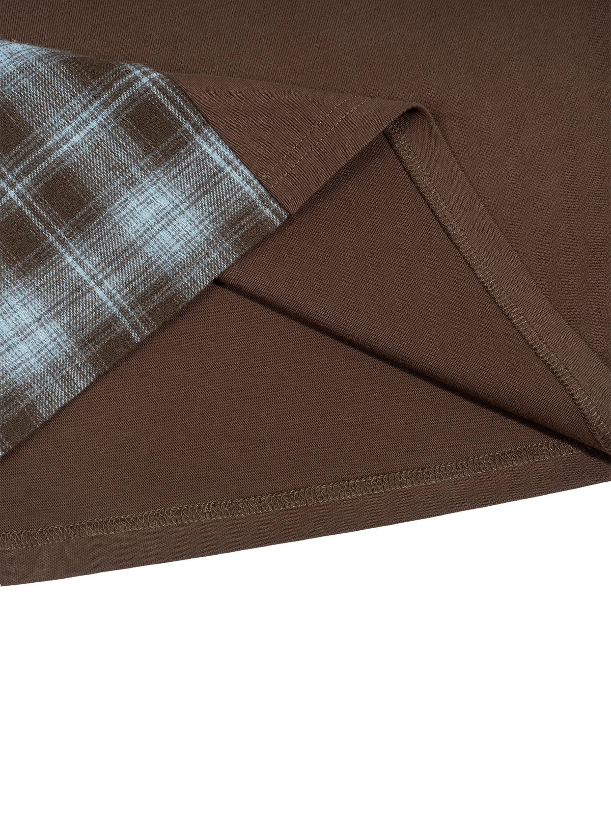 Plaid Panel Long Sleeve T-Shirt