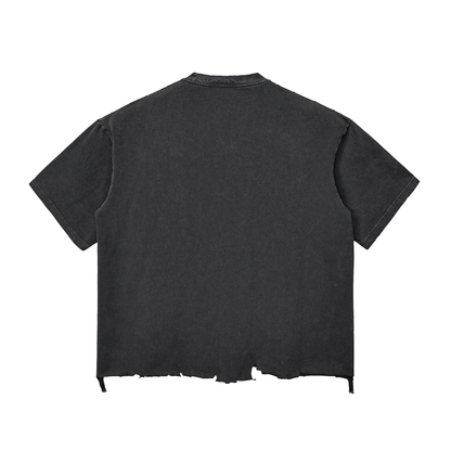 Snow Washed Raw-Hem Boxy T-shirt