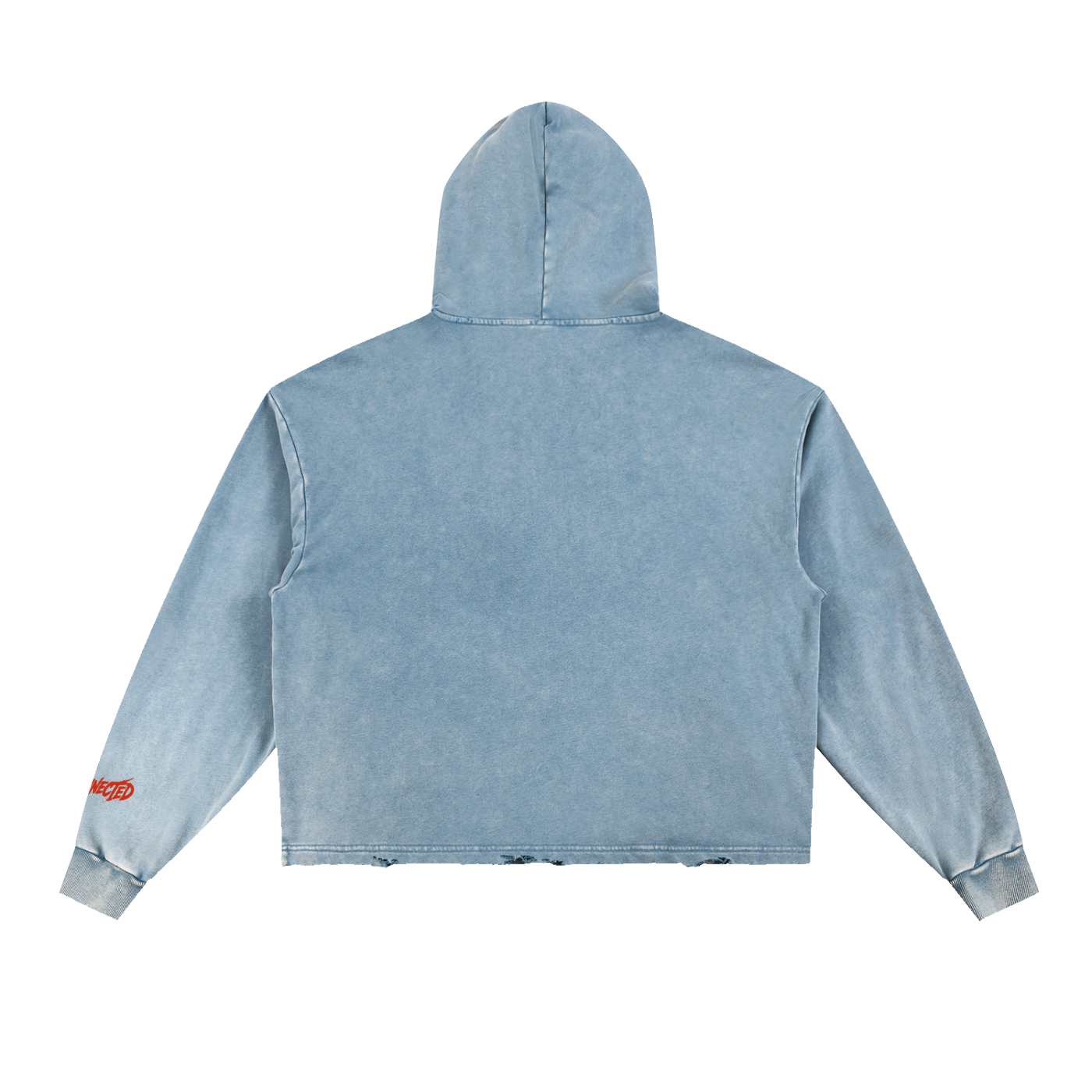 Vintage Washed Distressed-Hem Hoodie