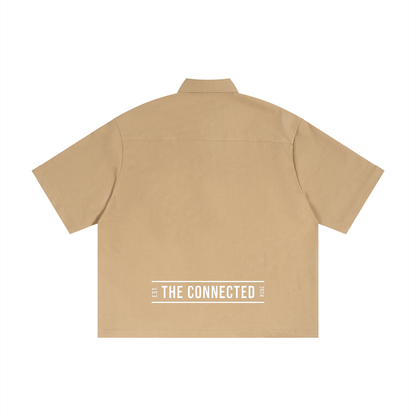 Boxy Heavyweight Short Sleeve Collard Button Up