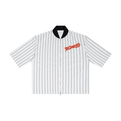 Striped Full-Zip Baseball Jersey