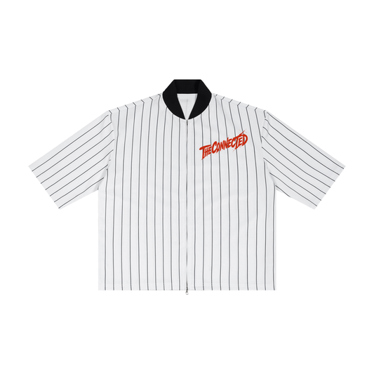 Striped Full-Zip Baseball Jersey