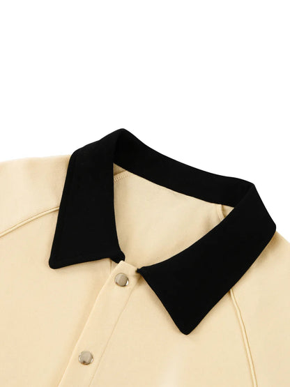 Collard Short Sleeve Boxy Button Up Shirt