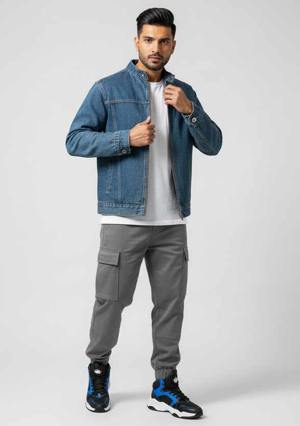 Milano Denim Jacket- Light Weight Cotton Casual Jacket