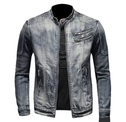 Italiano Lux Mens Denim Jacket- Light Weight Cotton Casual Denim Jacket