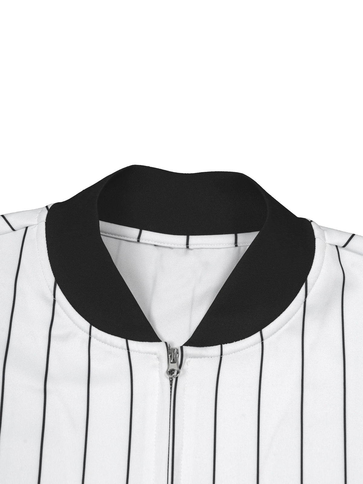 Striped Full-Zip Baseball Jersey