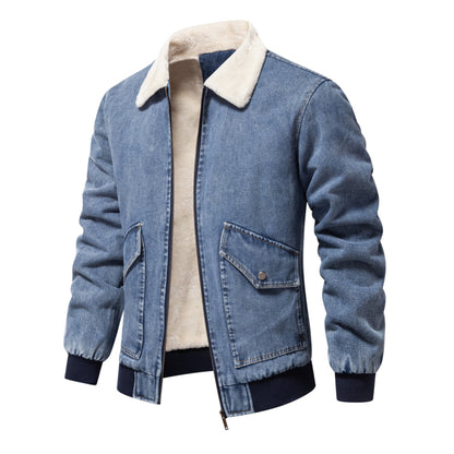 Cashmere Mens Street Denim Jacket- Light Weight Cashmere Winter Jacket