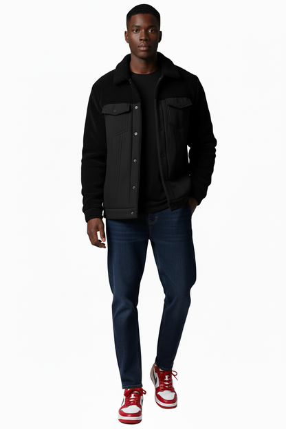 Casual Cashmere Bomber Jacket- Light Weight Collard Winter Jacket