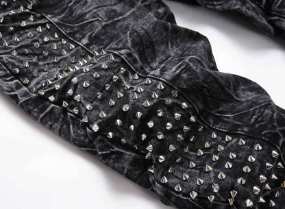 Midnight Ash Studded Jeans- Light Weight Casual Studded Design Denim Jeans