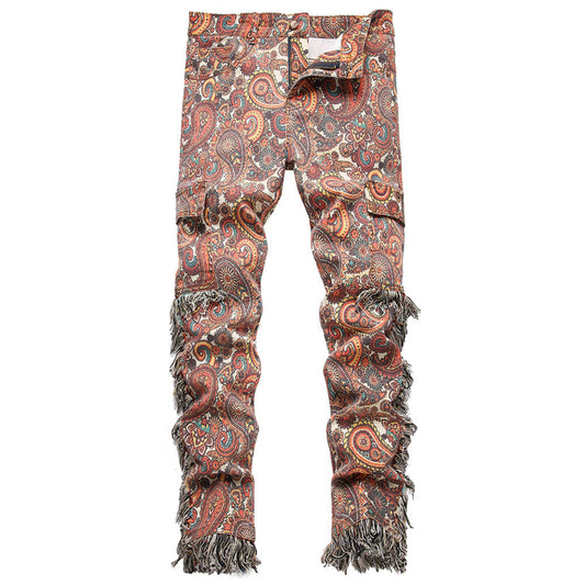 Lux Paisley Denim Cargos