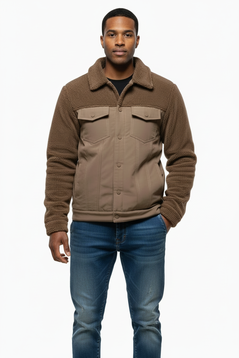 Casual Cashmere Bomber Jacket- Light Weight Collard Winter Jacket