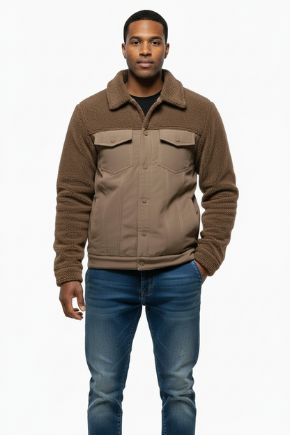Casual Cashmere Bomber Jacket- Light Weight Collard Winter Jacket