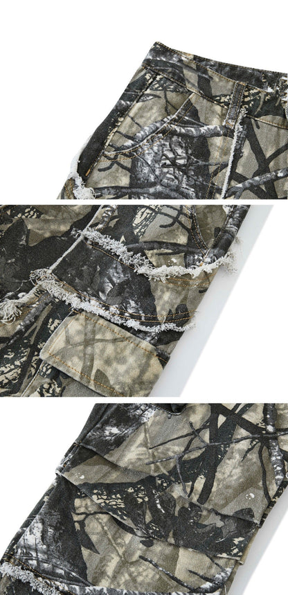 Baggy Woodland Mens Cargos- Light Weight Cotton Casaual Camouflage Cargos
