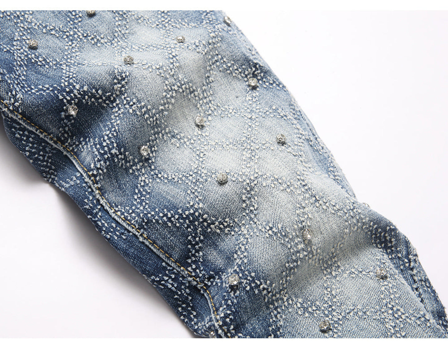 Diamond Studded Lux Denim Jeans