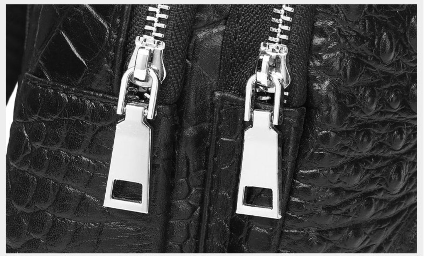 Black Gator Crossbody Messenger Bag