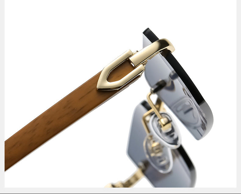 The Golden Timber Frames- Vintage Rimless UV-400 Protected Frames