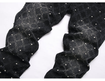 Frostbite Diamond Studded Denim Jeans- Men's Light Weight Cotton Casual Denim Jeans