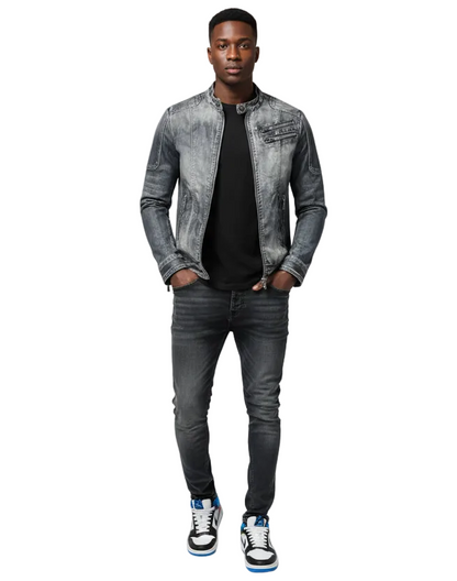 Italiano Lux Mens Denim Jacket- Light Weight Cotton Casual Denim Jacket