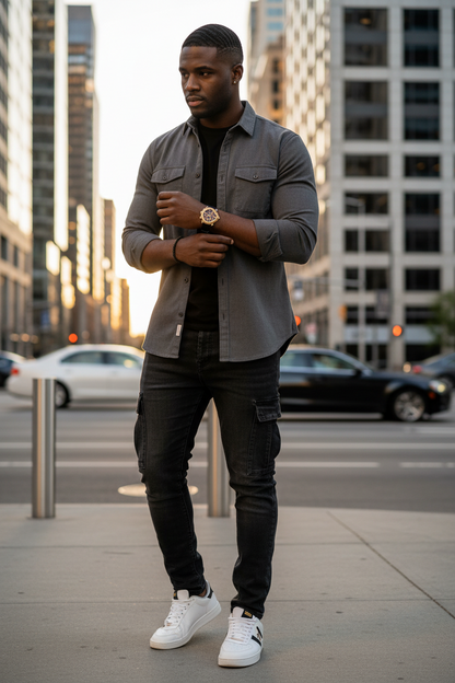 Quartz Tri-Bezel Watch-  Mens Illuminating Elegant Tri-Bezel Watch