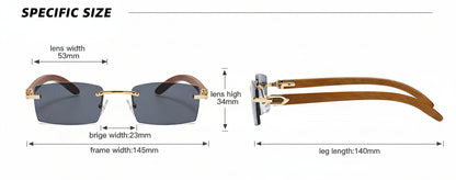 The Golden Timber Frames- Vintage Rimless UV-400 Protected Frames