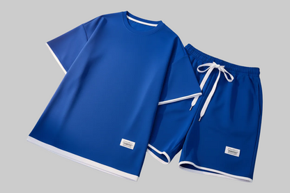 Lux Waffle Lounge Set- Lightweight Casual Men's Polyester Set