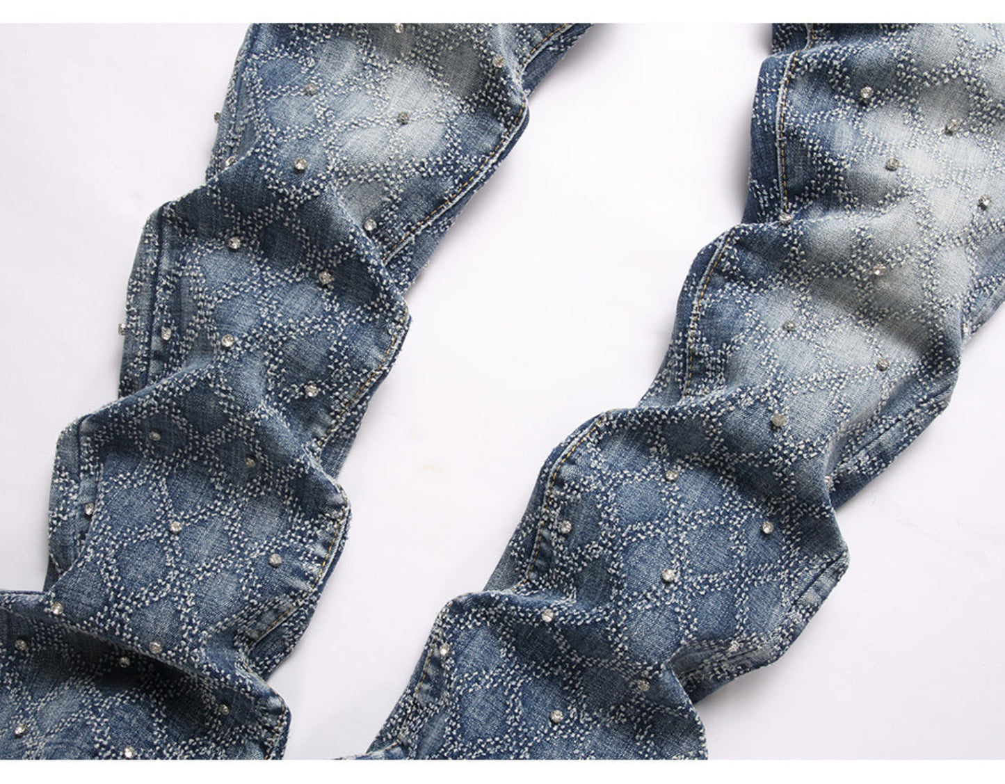 Diamond Studded Lux Denim Jeans