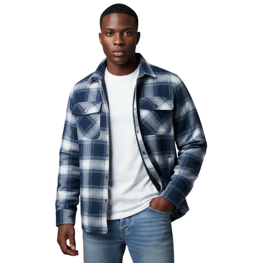 Plaid Overshirt Jacket- Light Weight Cotton Casual Over Shirt