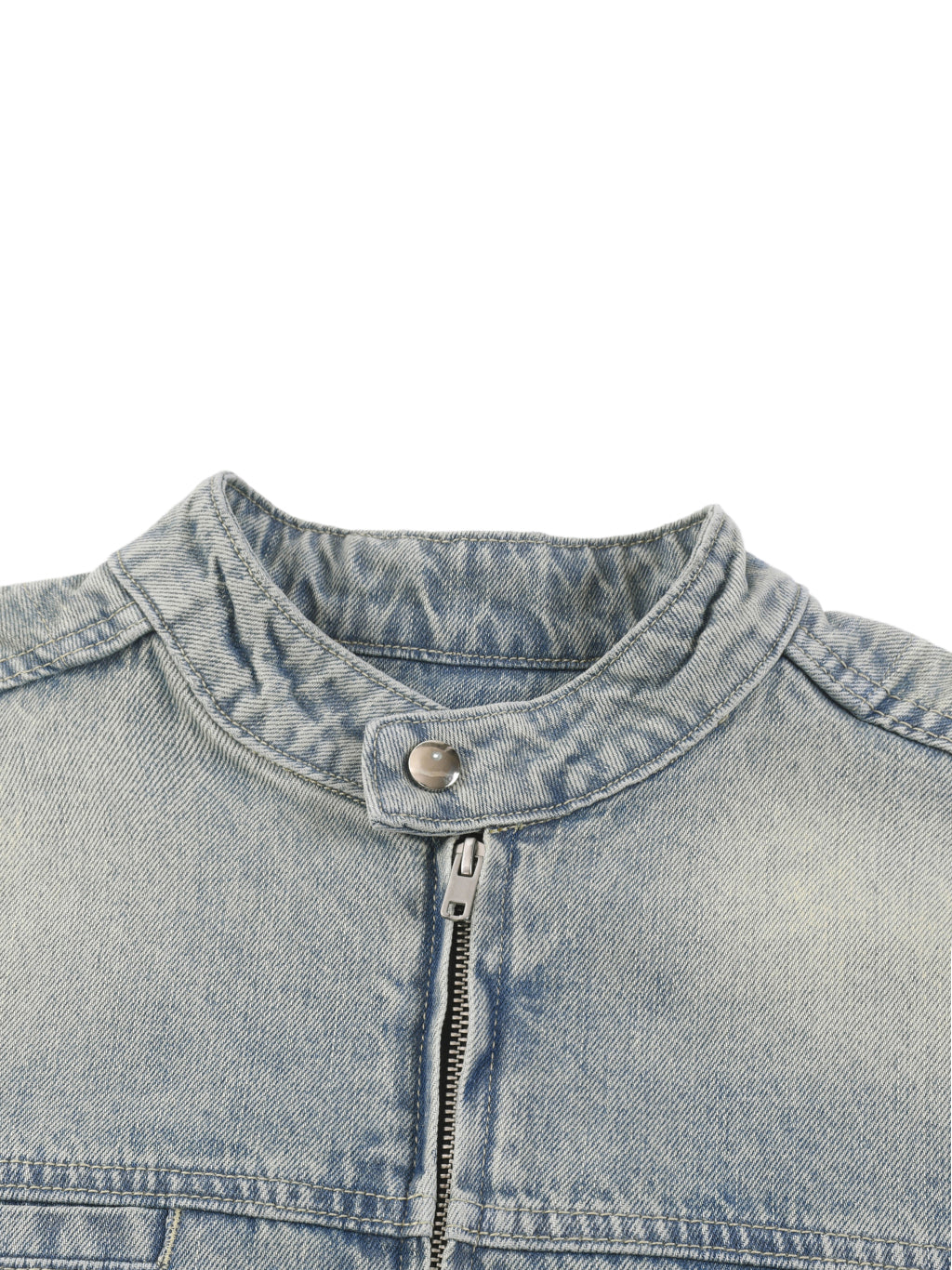 Vintage Wash Zip Denim Jacket