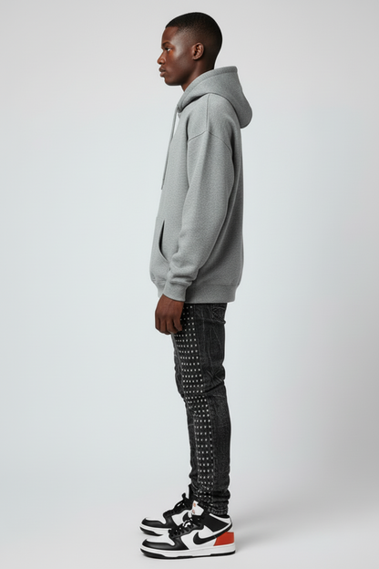 Midnight Ash Studded Jeans- Light Weight Casual Studded Design Denim Jeans